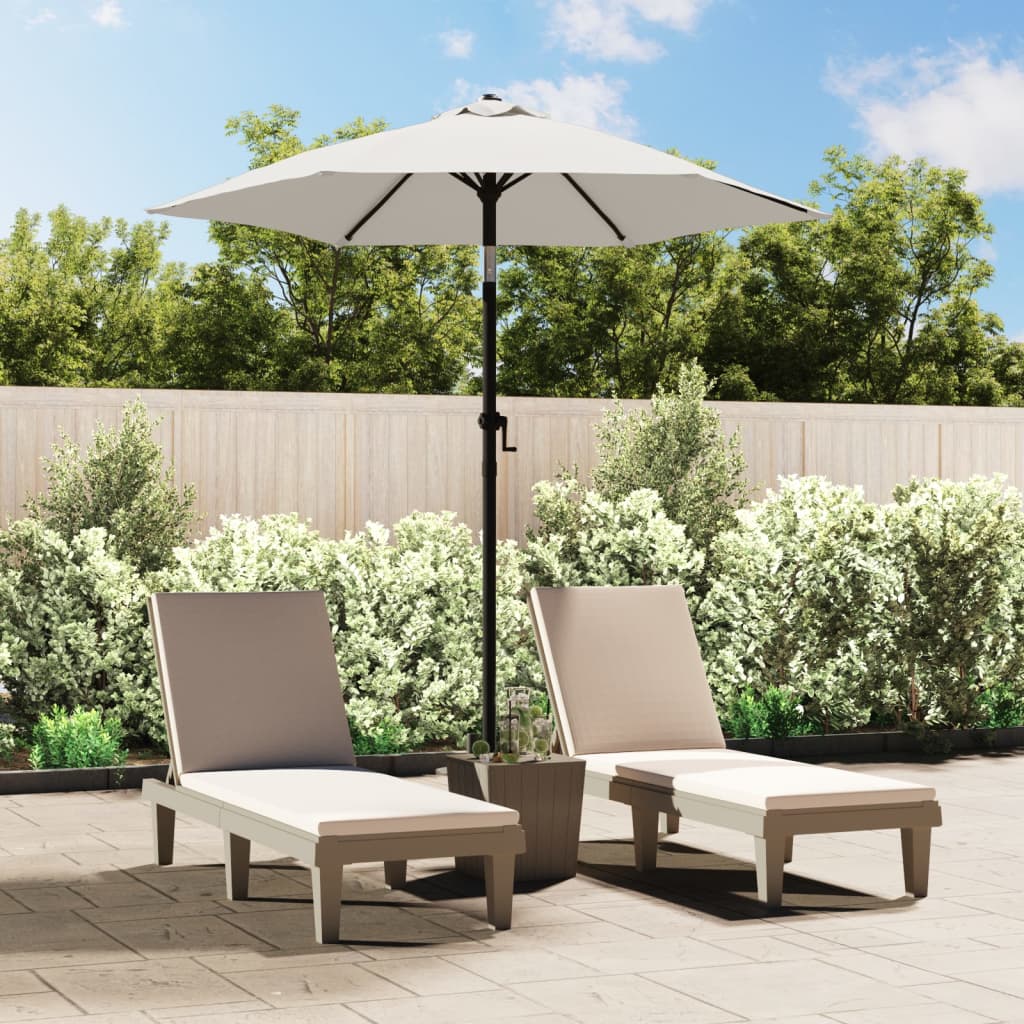 vidaXL Garden Parasol Sand White 200x224 cm Aluminium