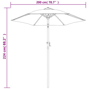 vidaXL Parasol Anthracite 200x224 cm Aluminium