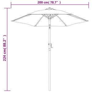 vidaXL Parasol Blue 200x224 cm Aluminium