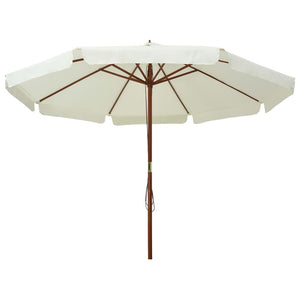 vidaXL Outdoor Parasol with Wooden Pole 330 cm Sand White