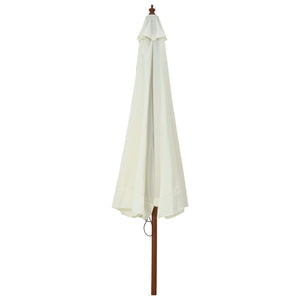 vidaXL Outdoor Parasol with Wooden Pole 330 cm Sand White