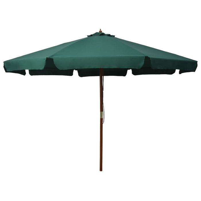 vidaXL Outdoor Parasol with Wooden Pole 330 cm Green