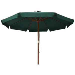 vidaXL Outdoor Parasol with Wooden Pole 330 cm Green