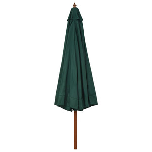 vidaXL Outdoor Parasol with Wooden Pole 330 cm Green