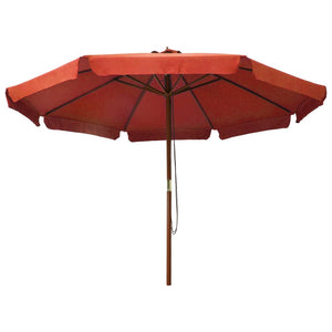 vidaXL Garden Parasol with Wooden Pole 330 cm Terracotta