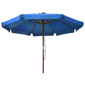 vidaXL Outdoor Parasol with Wooden Pole 330 cm Azure