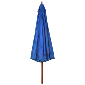 vidaXL Outdoor Parasol with Wooden Pole 330 cm Azure