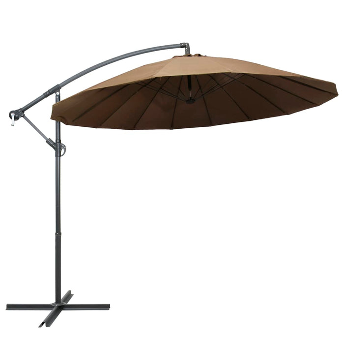 vidaXL Hanging Garden Parasol Taupe 3 m Aluminium Pole