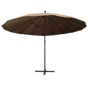 vidaXL Hanging Garden Parasol Taupe 3 m Aluminium Pole