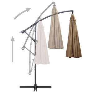 vidaXL Hanging Garden Parasol Taupe 3 m Aluminium Pole