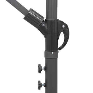 vidaXL Hanging Parasol Black 3 m Aluminium Pole