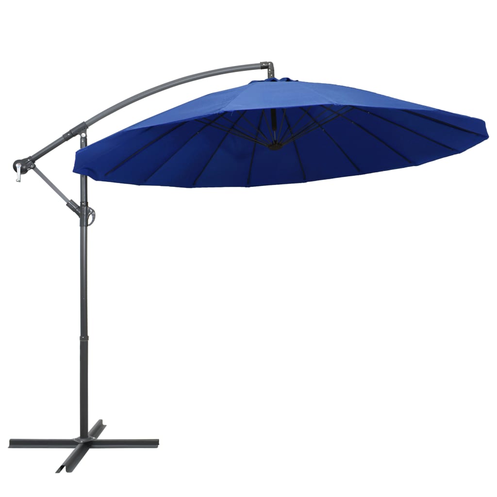 vidaXL Hanging Parasol Blue 3 m Aluminium Pole