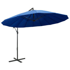 vidaXL Hanging Parasol Blue 3 m Aluminium Pole