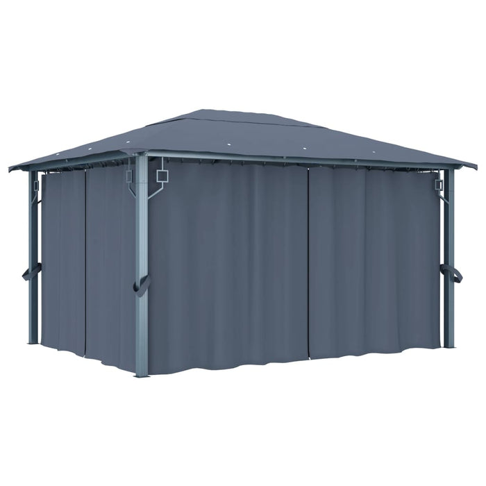 vidaXL Gazebo with Curtain 400 x 300 cm Anthracite Aluminium