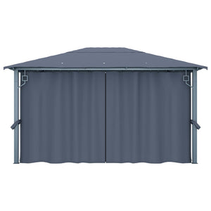 vidaXL Gazebo with Curtain 400 x 300 cm Anthracite Aluminium