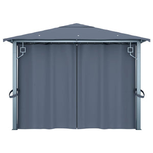 vidaXL Gazebo with Curtain 400 x 300 cm Anthracite Aluminium