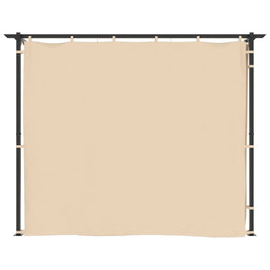 vidaXL Gazebo with Curtains 3x3 m Cream Steel