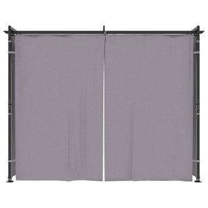 vidaXL Gazebo with Curtains 3x3 m Anthracite Steel