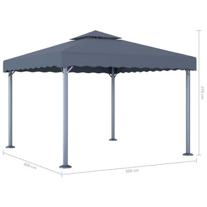 vidaXL Gazebo 300x300 cm Anthracite Aluminium