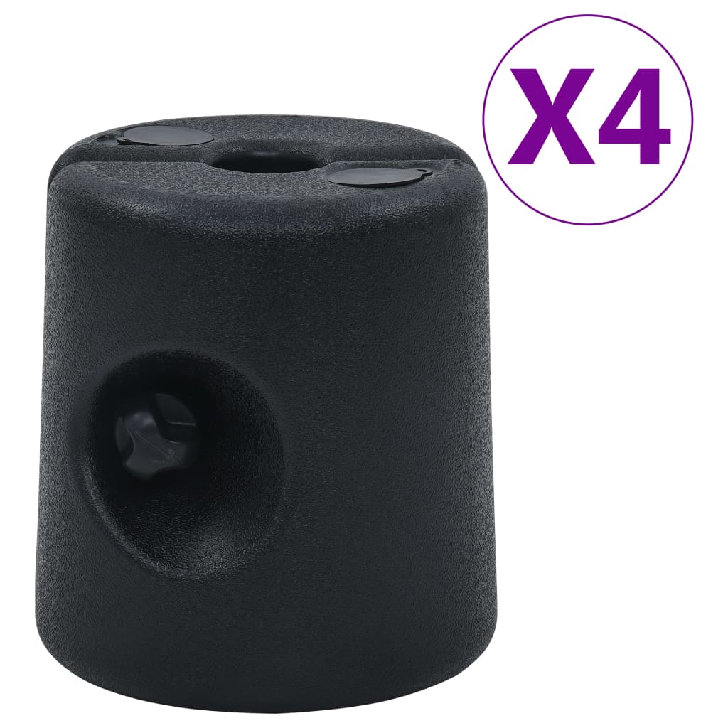 vidaXL Gazebo Weights 4 pcs PE Black