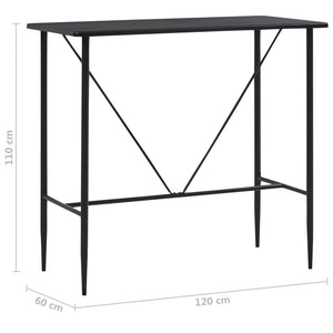 vidaXL Bar Table Black 120x60x110 cm MDF