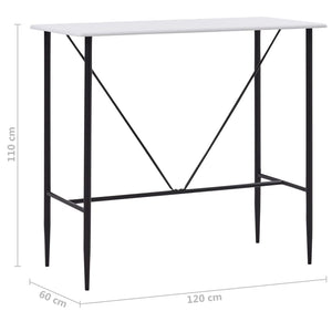 vidaXL Bar Table White 120x60x110 cm MDF