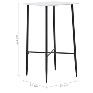 vidaXL Bar Table White 60x60x111 cm MDF