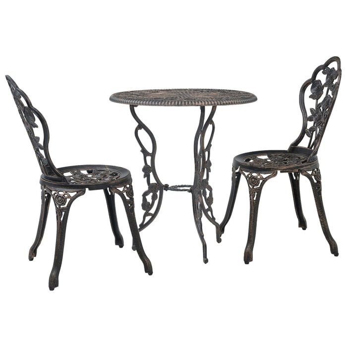 vidaXL 3 Piece Bistro Set Cast Aluminium