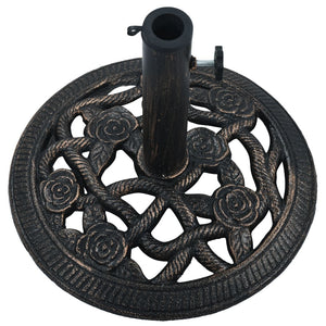 vidaXL Umbrella Base Black and Bronze 9 kg 40 cm Cast Iron