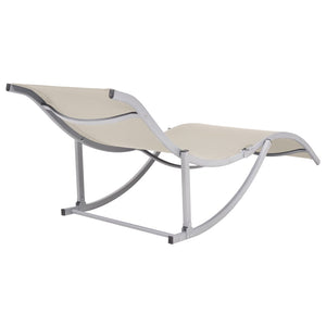 vidaXL Folding Sun Loungers 2 pcs Cream Textilene