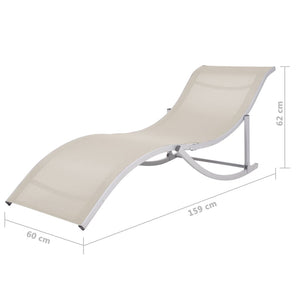 vidaXL Folding Sun Loungers 2 pcs Cream Textilene