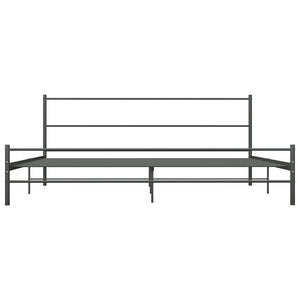 284684 vidaXL Bed Frame without Mattress Grey Metal 180x200 cm Super King