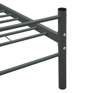 284684 vidaXL Bed Frame without Mattress Grey Metal 180x200 cm Super King