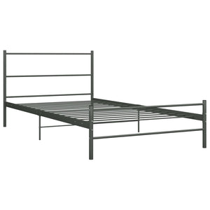 284685 vidaXL Bed Frame without Mattress Grey Metal 100x200 cm