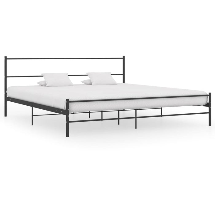 284688 vidaXL Bed Frame without Mattress Black Metal 180x200 cm Super King