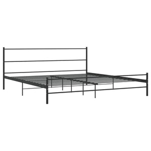 284688 vidaXL Bed Frame without Mattress Black Metal 180x200 cm Super King