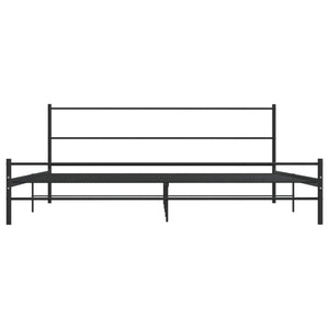 284688 vidaXL Bed Frame without Mattress Black Metal 180x200 cm Super King