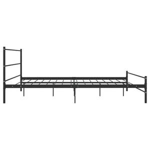 284688 vidaXL Bed Frame without Mattress Black Metal 180x200 cm Super King