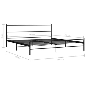 284688 vidaXL Bed Frame without Mattress Black Metal 180x200 cm Super King