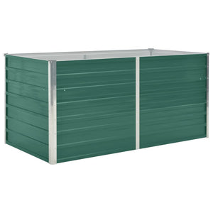 vidaXL Raised Garden Bed 160x80x77 cm Galvanised Steel Green