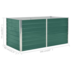 vidaXL Raised Garden Bed 160x80x77 cm Galvanised Steel Green