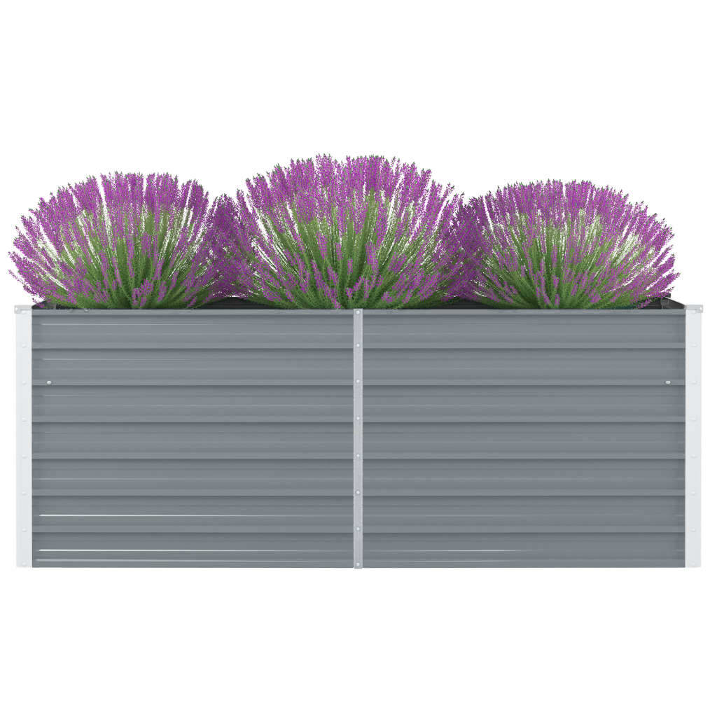 vidaXL Raised Garden Bed 160x80x45 cm Galvanised Steel Grey