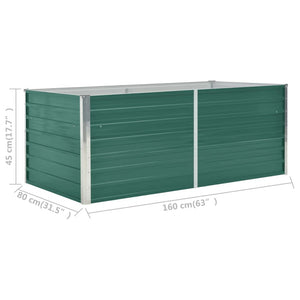 vidaXL Raised Garden Bed 160x80x45 cm Galvanised Steel Green