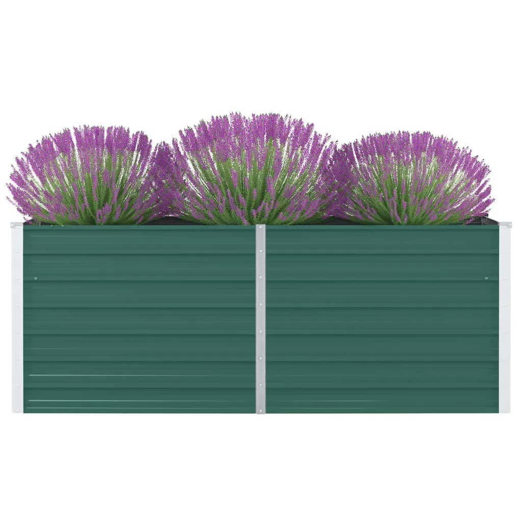 vidaXL Raised Garden Bed 160x80x45 cm Galvanised Steel Green