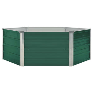 vidaXL Raised Garden Bed 129x129x46 cm Galvanised Steel Green