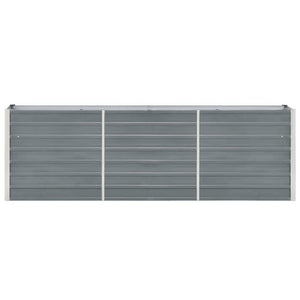 vidaXL Garden Raised Bed Galvanised Steel 240x40x77 cm Grey