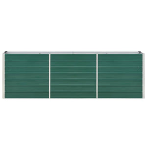 vidaXL Garden Raised Bed Galvanised Steel 240x40x77 cm Green