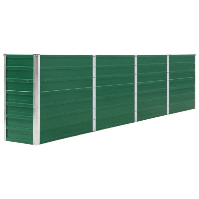 vidaXL Raised Garden Bed 320x40x77 cm Galvanised Steel Green