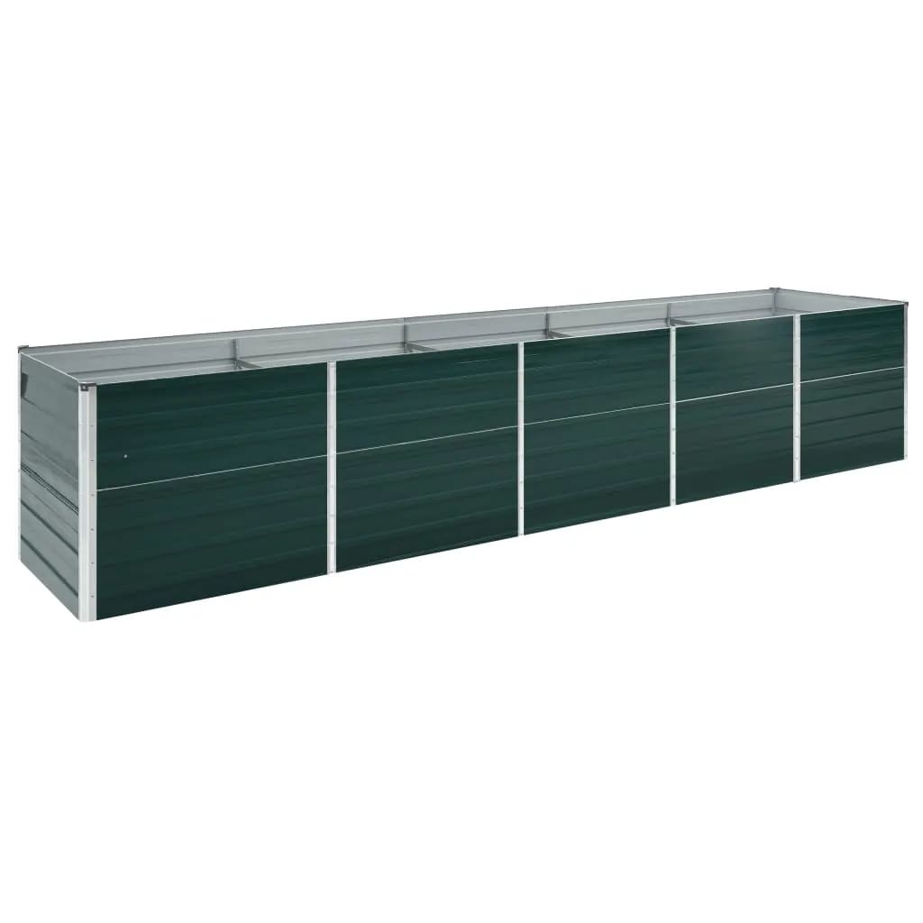 vidaXL Garden Raised Bed Galvanised Steel 400x80x45 cm Green