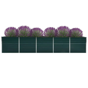 vidaXL Garden Raised Bed Galvanised Steel 400x80x45 cm Green